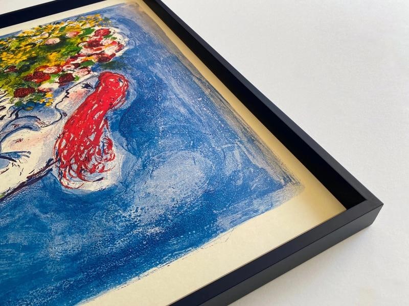 MARC CHAGALL RARE 1962 MOURLOT LITHOGRAPH PRINT FRAMED LRG FRENCH TRAVEL POSTER - 12