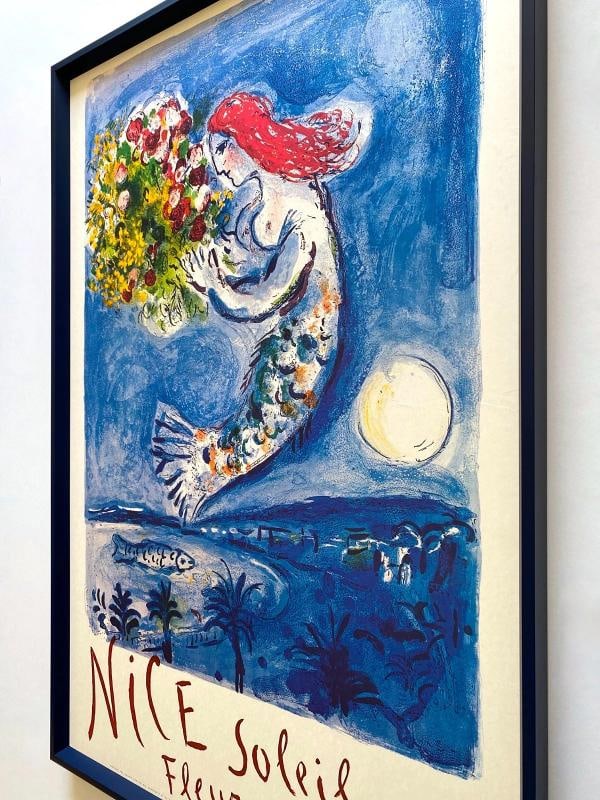 MARC CHAGALL RARE 1962 MOURLOT LITHOGRAPH PRINT FRAMED LRG FRENCH TRAVEL POSTER - 14