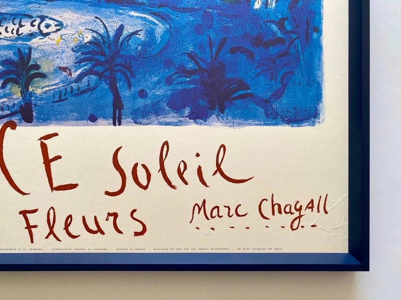 MARC CHAGALL RARE 1962 MOURLOT LITHOGRAPH PRINT FRAMED LRG FRENCH TRAVEL POSTER - 15