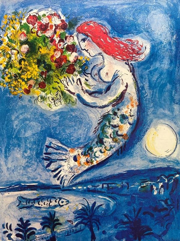 MARC CHAGALL RARE 1962 MOURLOT LITHOGRAPH PRINT FRAMED LRG FRENCH TRAVEL POSTER - 7