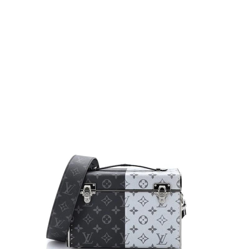 Louis Vuitton Trunk Shoulder Bag Monogram Eclipse Split Canvas Mini: Accessories: Dust Bag, With Strap Measurements: Height 8", Width 8", Depth 4". Condition: Pre-owned - Excellent,Brand: Louis Vuitton,Exterior Material: Canvas Coated,Style: Shoulder Bags,Exterior
