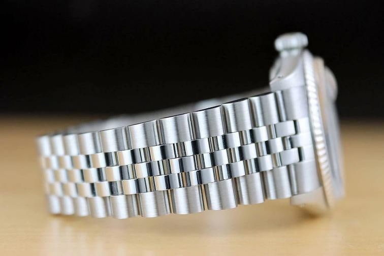 ROLEX MENS DATEJUST SILVER DIAMOND DIAL 18K WHITE GOLD STAINLESS STEEL WATCH - 7