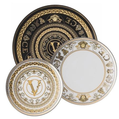 Versace Rosenthal Virtus Gala 3 Piece Place Setting (White & Black)-Official: Condition: New: A brand-new, unused, unopened, undamaged item in its original packaging (where packaging is applicable). Packaging should be the same as what is found in a retail store, unless the