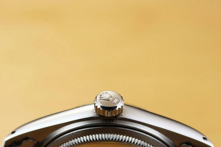 MENS ROLEX DATEJUST 1601 BLACK DIAMOND 18K WHITE GOLD STAINLESS STEEL WATCH - 8