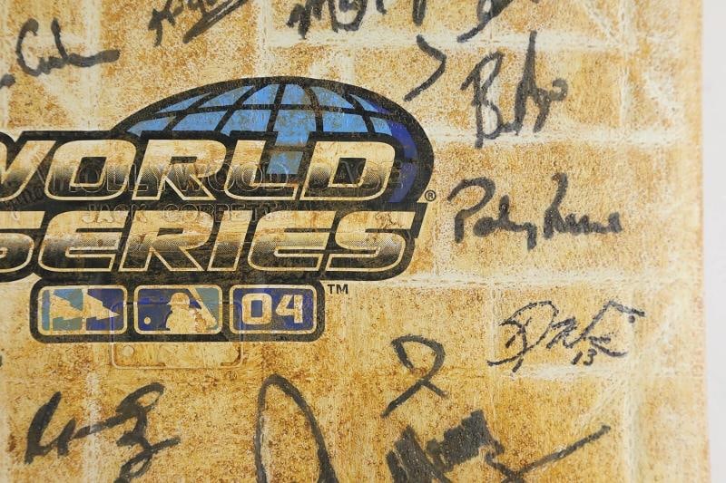 Historic 2004 Boston Red Sox Champs Team Signed Game Used World Series Base PSA - 12