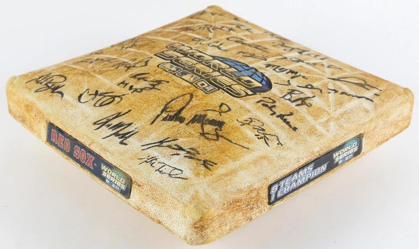 Historic 2004 Boston Red Sox Champs Team Signed Game Used World Series Base PSA - 15