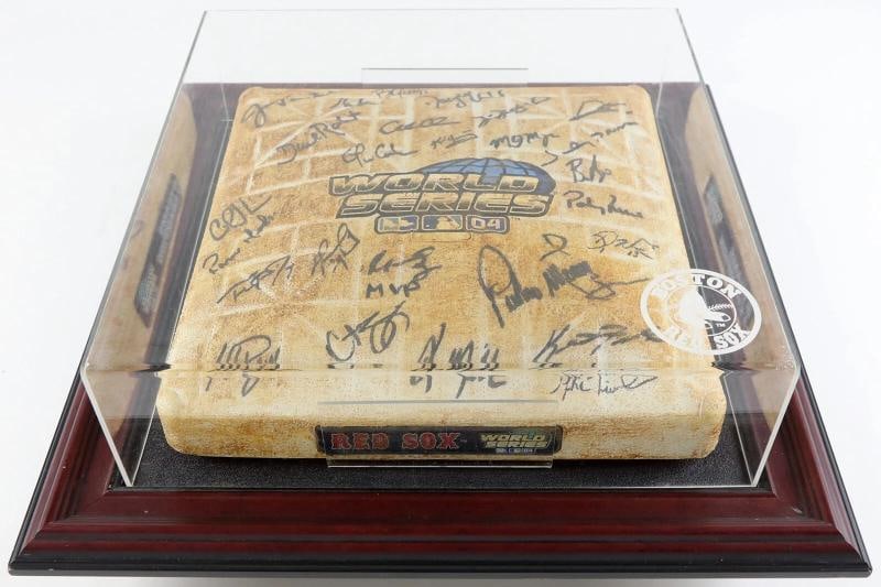 Historic 2004 Boston Red Sox Champs Team Signed Game Used World Series Base PSA - 16