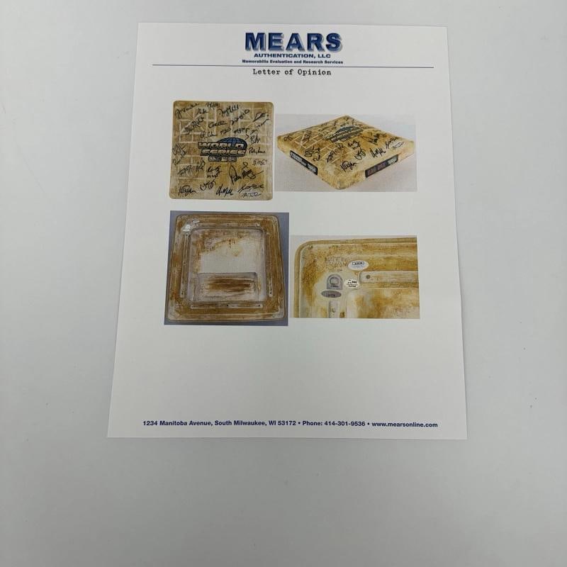 Historic 2004 Boston Red Sox Champs Team Signed Game Used World Series Base PSA - 19