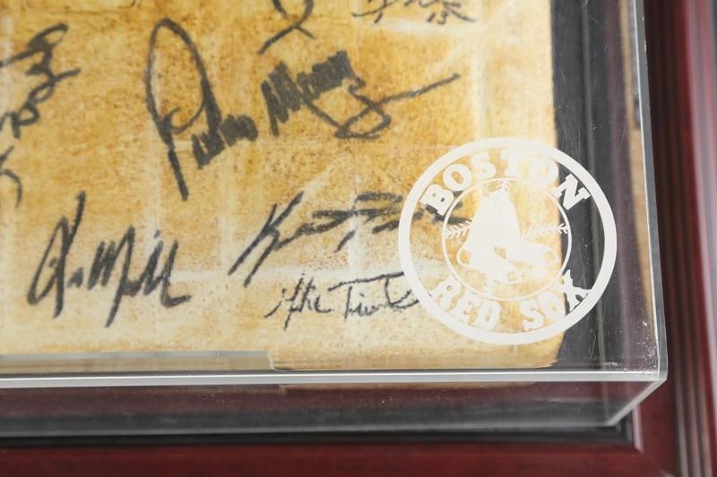 Historic 2004 Boston Red Sox Champs Team Signed Game Used World Series Base PSA - 8