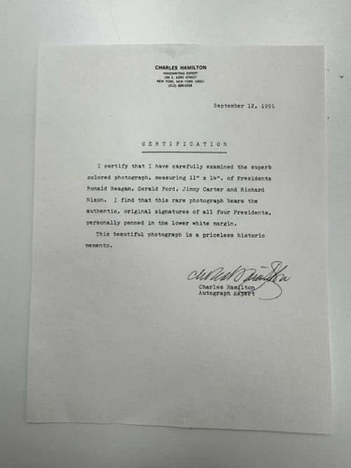 President Ronald Reagan Richard Nixon Gerald Ford Jimmy Carter Signed Photo BAS - 4