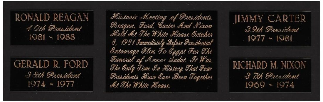 President Ronald Reagan Richard Nixon Gerald Ford Jimmy Carter Signed Photo BAS - 5