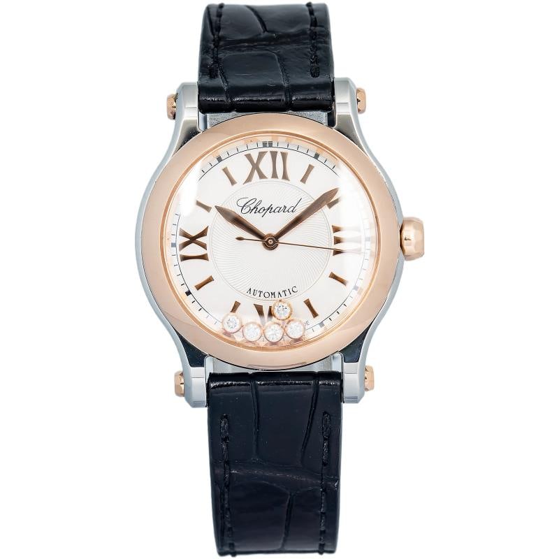 Chopard Happy Sport 278573 18k Rose Gold Silver Dial Auto Ladies Watch 30mm (1 of 6)