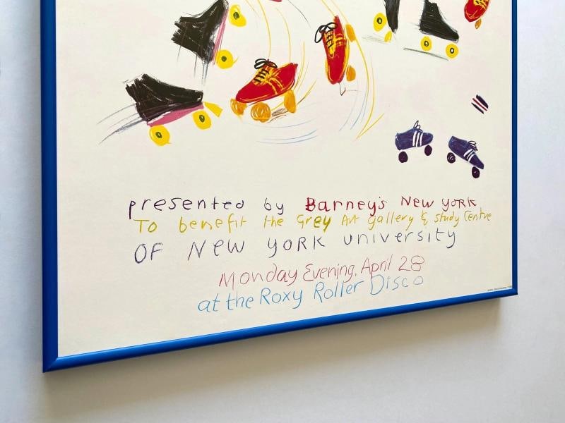 DAVID HOCKNEY RARE 1980 BARNEYS NEW YORK ROXY ROLLER DISCO FRAMED POP ART POSTER - 10