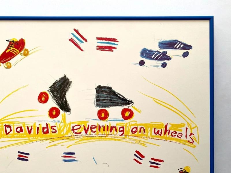 DAVID HOCKNEY RARE 1980 BARNEYS NEW YORK ROXY ROLLER DISCO FRAMED POP ART POSTER - 11