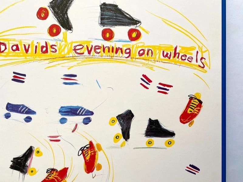 DAVID HOCKNEY RARE 1980 BARNEYS NEW YORK ROXY ROLLER DISCO FRAMED POP ART POSTER - 13