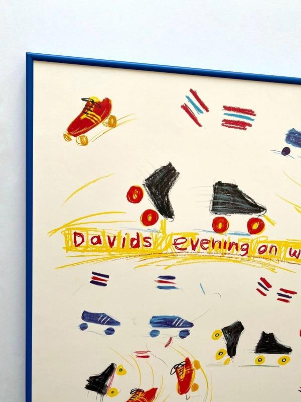 DAVID HOCKNEY RARE 1980 BARNEYS NEW YORK ROXY ROLLER DISCO FRAMED POP ART POSTER - 4