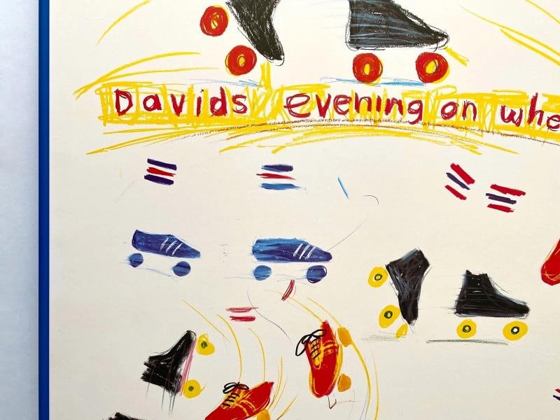 DAVID HOCKNEY RARE 1980 BARNEYS NEW YORK ROXY ROLLER DISCO FRAMED POP ART POSTER - 6