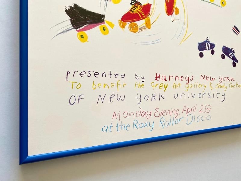 DAVID HOCKNEY RARE 1980 BARNEYS NEW YORK ROXY ROLLER DISCO FRAMED POP ART POSTER - 8