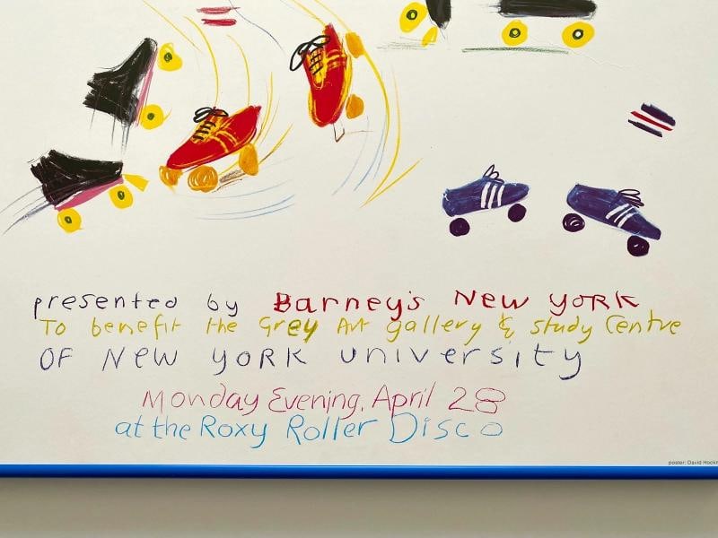 DAVID HOCKNEY RARE 1980 BARNEYS NEW YORK ROXY ROLLER DISCO FRAMED POP ART POSTER - 9