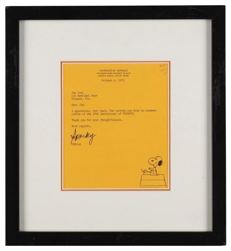 Charles Schulz Peanuts Signed "Sparky" Framed Letter Beckett COA Snoopy: Country of Origin: United States,Signed: Yes,Autograph Authentication: Beckett,Object Type: Photo,Original/Reproduction: Original 