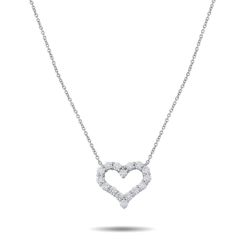 Tiffany & Co. 18K White Gold 0.64ct Diamond Heart Necklace: Condition: Pre-owned - Good: This item has been gently used but is in good condition. It might have a few signs of wear, like light scratches or tarnishing.,Brand: Tiffany & Co.,Main Stone: See