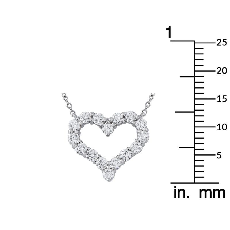Tiffany & Co. 18K White Gold 0.64ct Diamond Heart Necklace - 6