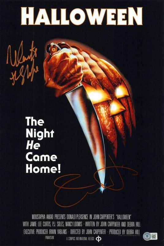 NICK CASTLE JAMIE LEE CURTIS SIGNED AUTOGRAPH 12X18 PHOTO HALLOWEEN BECKETT BAS: Industry: Movies,Signed by: Nick Castle & Jamie Lee Curtis,Size: 12X18,Autograph Authentication: Beckett,Object Type: Photograph,Original/Reproduction: Original,Country of Origin: United States 