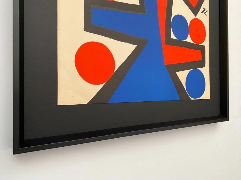 ALEXANDER CALDER RARE 1972 " ASYMMETRY " FRAMED LARGE MODERNIST LITHOGRAPH PRINT - 10