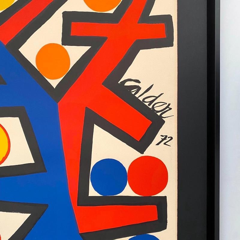 ALEXANDER CALDER RARE 1972 " ASYMMETRY " FRAMED LARGE MODERNIST LITHOGRAPH PRINT - 13