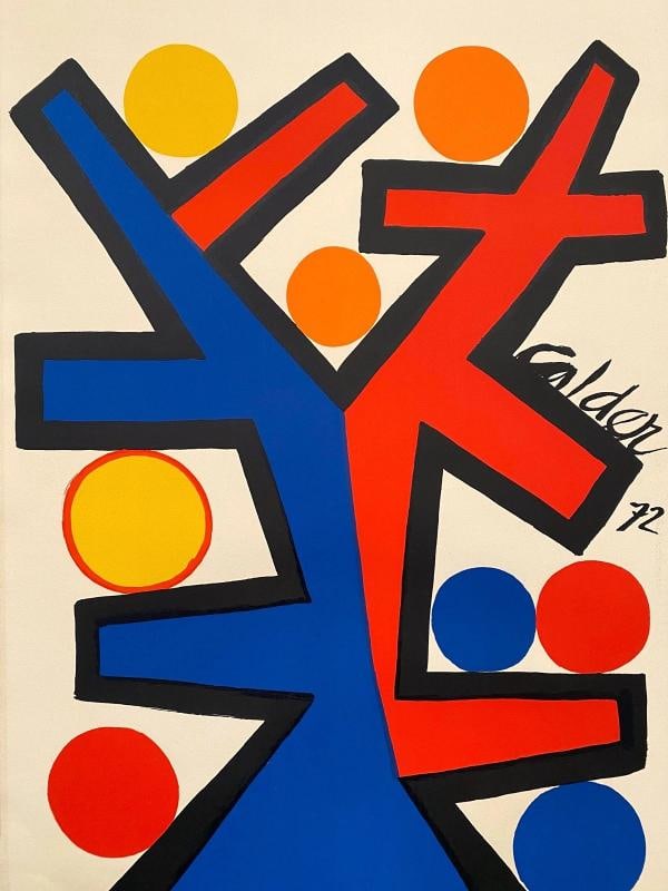 ALEXANDER CALDER RARE 1972 " ASYMMETRY " FRAMED LARGE MODERNIST LITHOGRAPH PRINT - 14