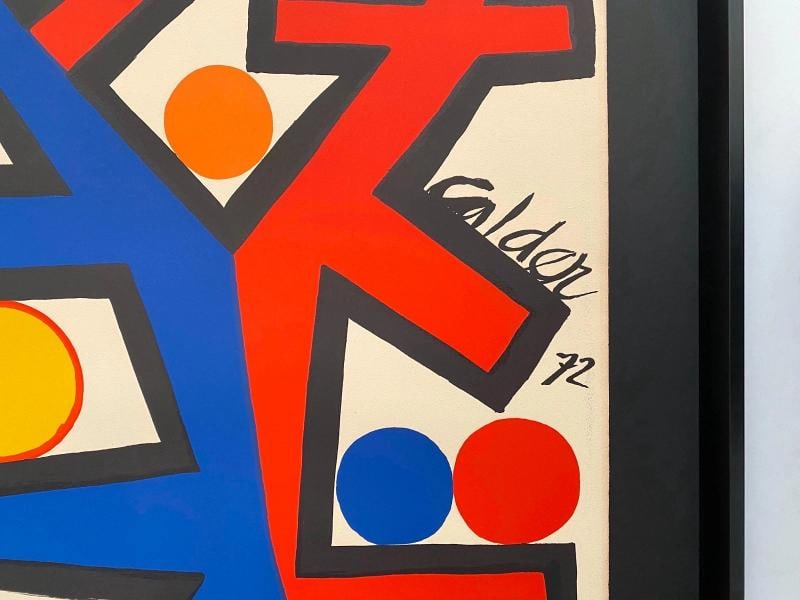 ALEXANDER CALDER RARE 1972 " ASYMMETRY " FRAMED LARGE MODERNIST LITHOGRAPH PRINT - 15