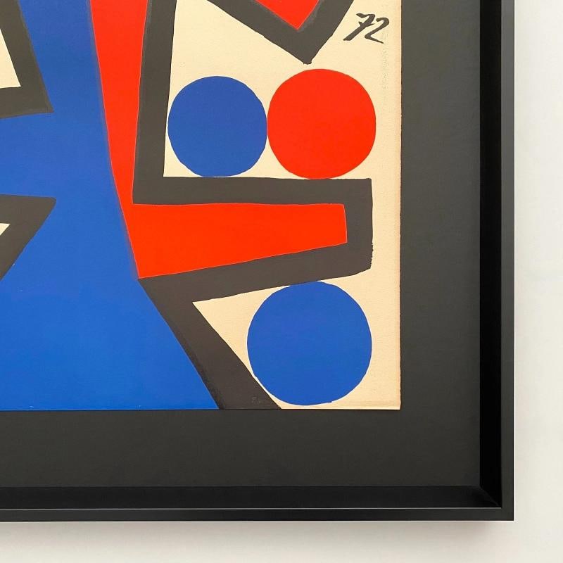 ALEXANDER CALDER RARE 1972 " ASYMMETRY " FRAMED LARGE MODERNIST LITHOGRAPH PRINT - 18