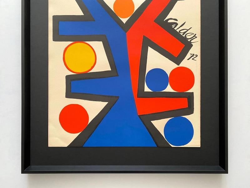 ALEXANDER CALDER RARE 1972 " ASYMMETRY " FRAMED LARGE MODERNIST LITHOGRAPH PRINT - 3