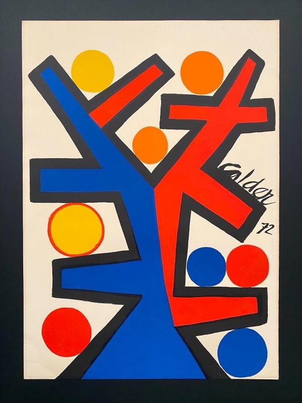 ALEXANDER CALDER RARE 1972 " ASYMMETRY " FRAMED LARGE MODERNIST LITHOGRAPH PRINT - 7