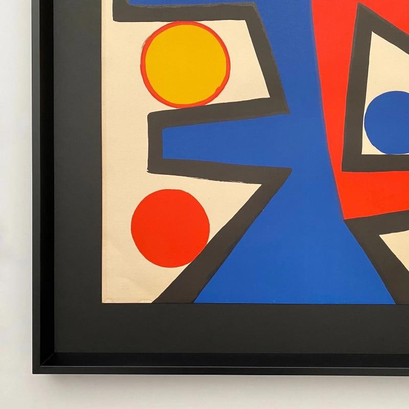 ALEXANDER CALDER RARE 1972 " ASYMMETRY " FRAMED LARGE MODERNIST LITHOGRAPH PRINT - 9
