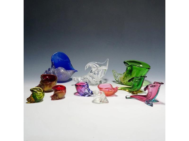 Collection of 11 Murano Art Glass Cornucopia by Seguso 1950s-60s - 2