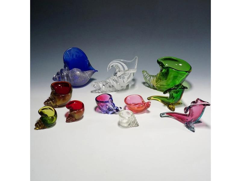 Collection of 11 Murano Art Glass Cornucopia by Seguso 1950s-60s - 3