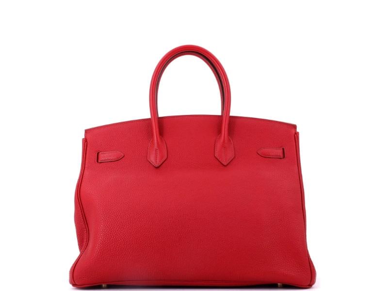 Hermes Birkin Handbag Red Togo with Gold Hardware 35 - 4