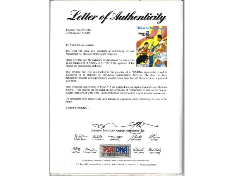 Joe Frazier and Muhammad Ali Signed SI Magazine Mar 1971 PSA DNA ITP LOA 4A53202 - 3