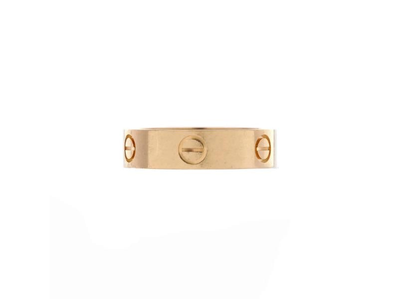 Cartier Love Band Ring 18K Yellow Gold: Condition: Pre-owned - Good,Brand: Cartier,Main Stone: Unknown,Metal: 18K Yellow Gold,Metal Purity: 18K,Ring Size: 9.5 - 61,Type: Ring,Color: Yellow Gold,Style: 18K Yellow Gold,Material: 18K Yellow