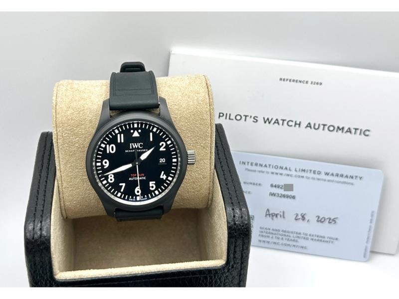 2025 IWC Pilots Watch Top Gun IW326906 41mm Automatic Black Ceramic Box Paper: Condition: Pre-owned - Excellent,Bezel Color: Black,Movement: Mechanical (Automatic),With Papers: Yes,Year Manufactured: 2025,Reference Number: IW326906,Band/Strap: Two-Piece Strap,Brand: IWC,Case
