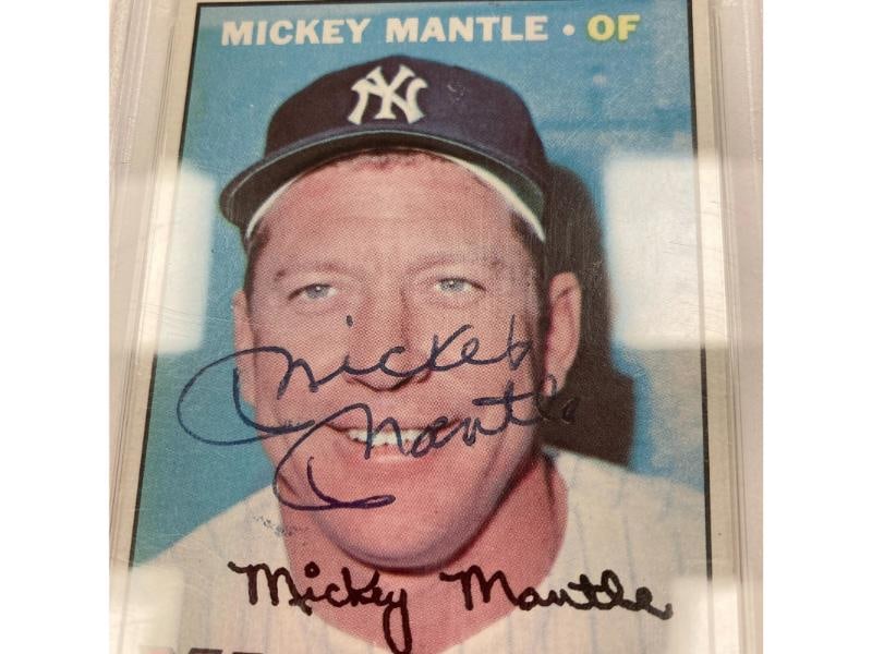1967 Topps Mickey Mantle #150 Signed Baseball Card PSA DNA 8 Auto - 4