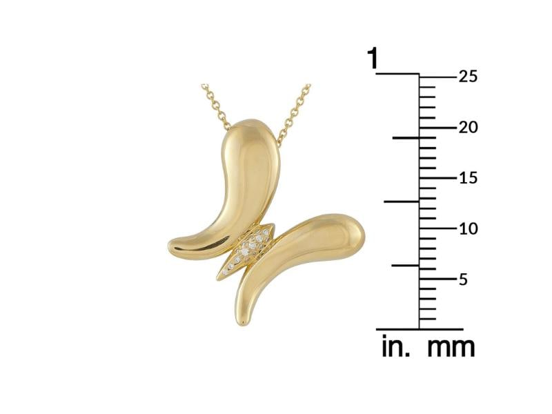 Tiffany & Co. 18K Yellow Gold Diamond Butterfly Necklace - 6
