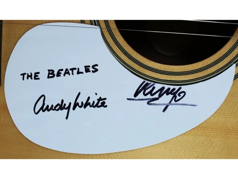 Beatles Drummers (3) Starr, Best & White Signed Epiphone Acoustic Guitar BAS JSA - 3
