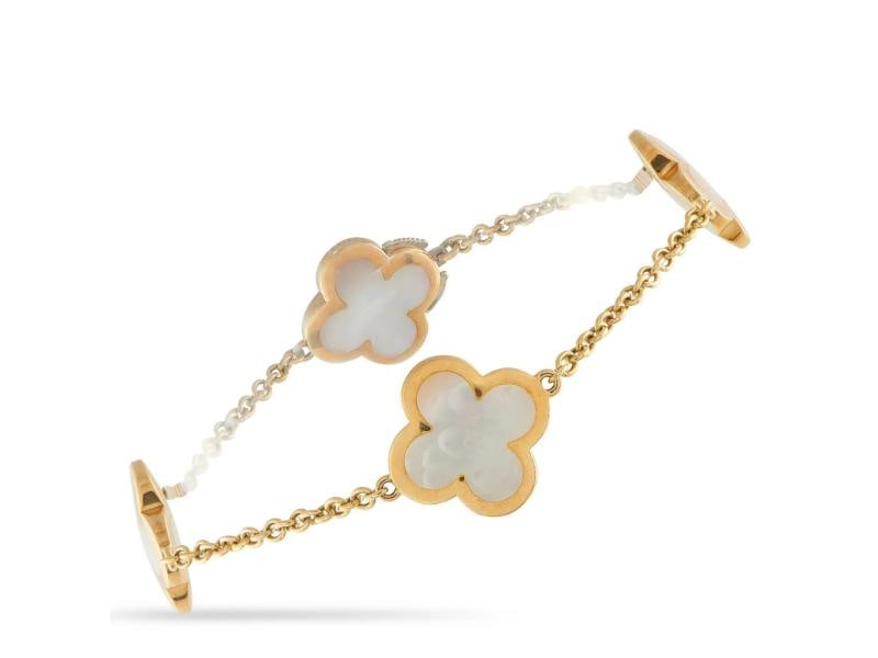Van Cleef & Arpels Alhambra 18K Yellow Gold Mother of Pearl Bracelet: Van Cleef & Arpels Alhambra 18K Yellow Gold Mother of Pearl Bracelet 