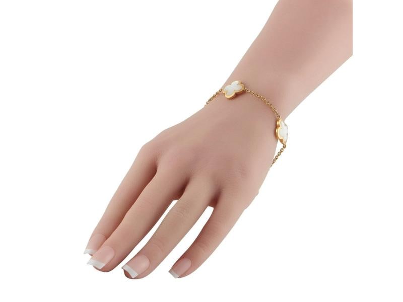 Van Cleef & Arpels Alhambra 18K Yellow Gold Mother of Pearl Bracelet - 2