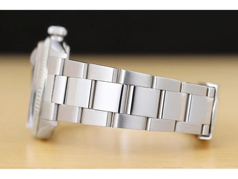 ROLEX MENS DATEJUST 18K WHITE GOLD STEEL RED VIGNETTE DIAMOND 1601 WATCH - 5