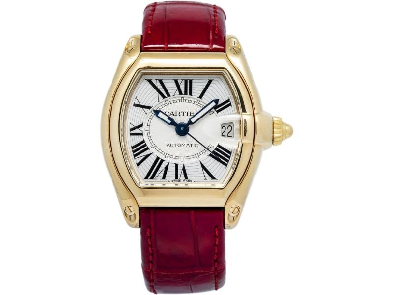 Cartier Roadster 2524 W62005V1 2007 Complete 18k Yellow Gold Auto Watch 37mm Box/Papers: Condition: Pre-owned - Good: This item has been gently used but is in good condition. It might have a few signs of wear, like light scratches or tarnishing. ,Brand: Cartier,WARRANTY: 1 Year,CONDITION