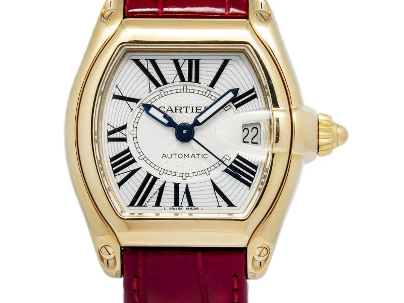 Cartier Roadster 2524 W62005V1 2007 Complete 18k Yellow Gold Auto Watch 37mm Box/Papers - 2