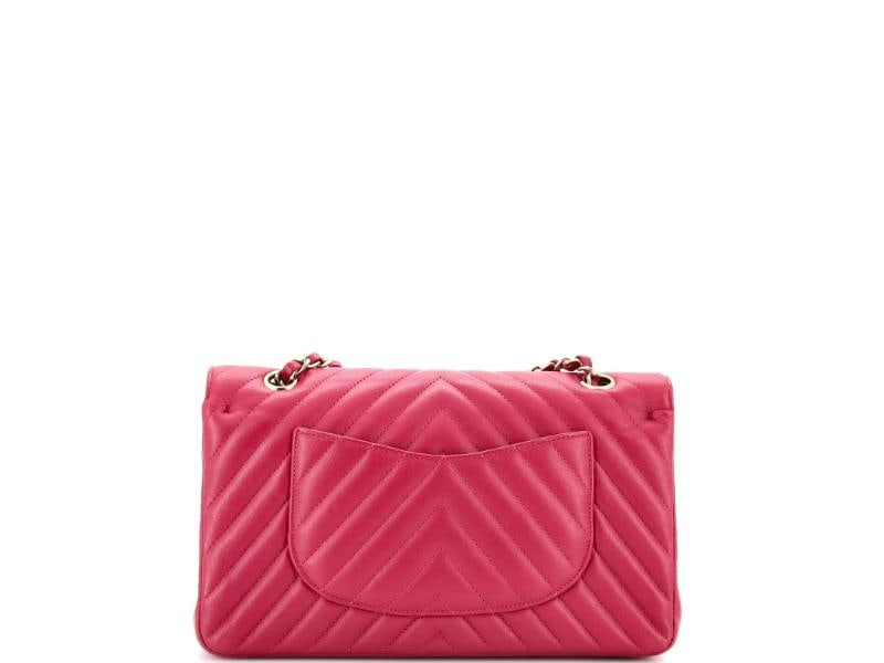Chanel Classic Double Flap Bag Chevron Lambskin Medium - 3